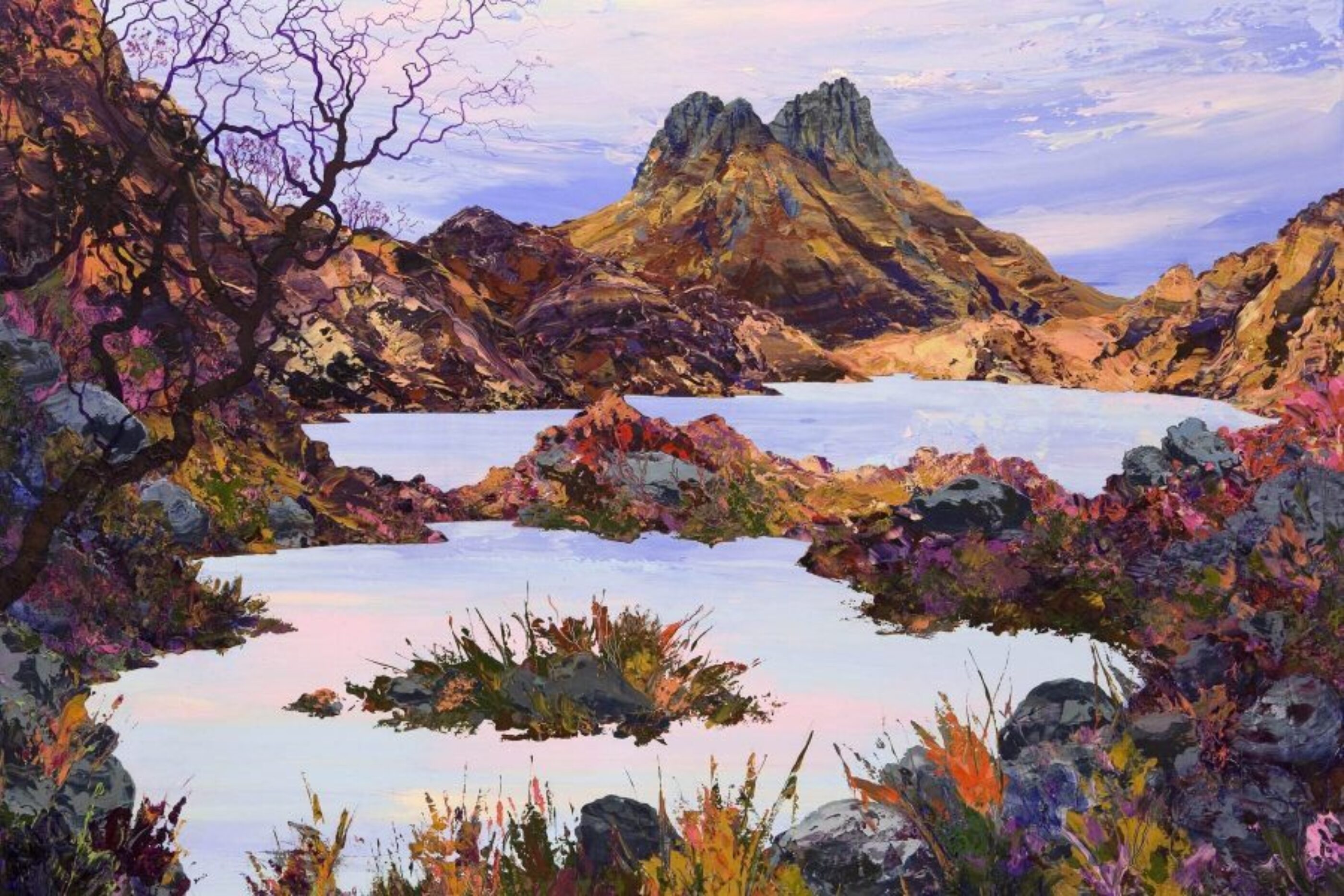 Stac Polaidh across Lochan RHUE ART GALLERY Doire Dhuibh resized Rhue Art