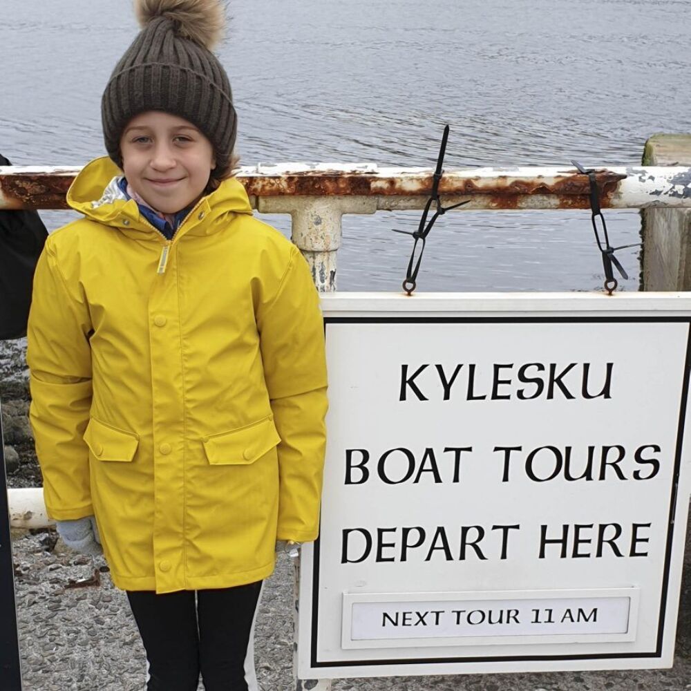 Child at sign